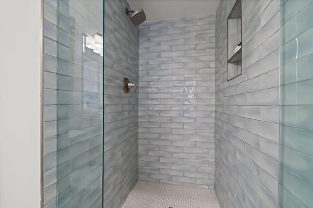 a bathroom with a shower