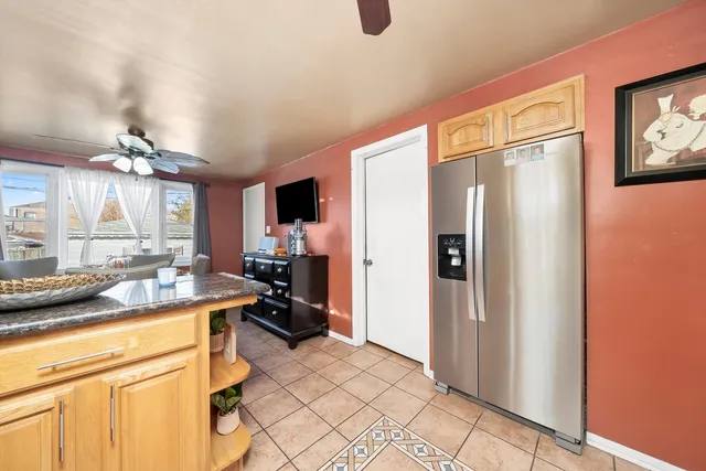 a view of a kitchen from the dining room
