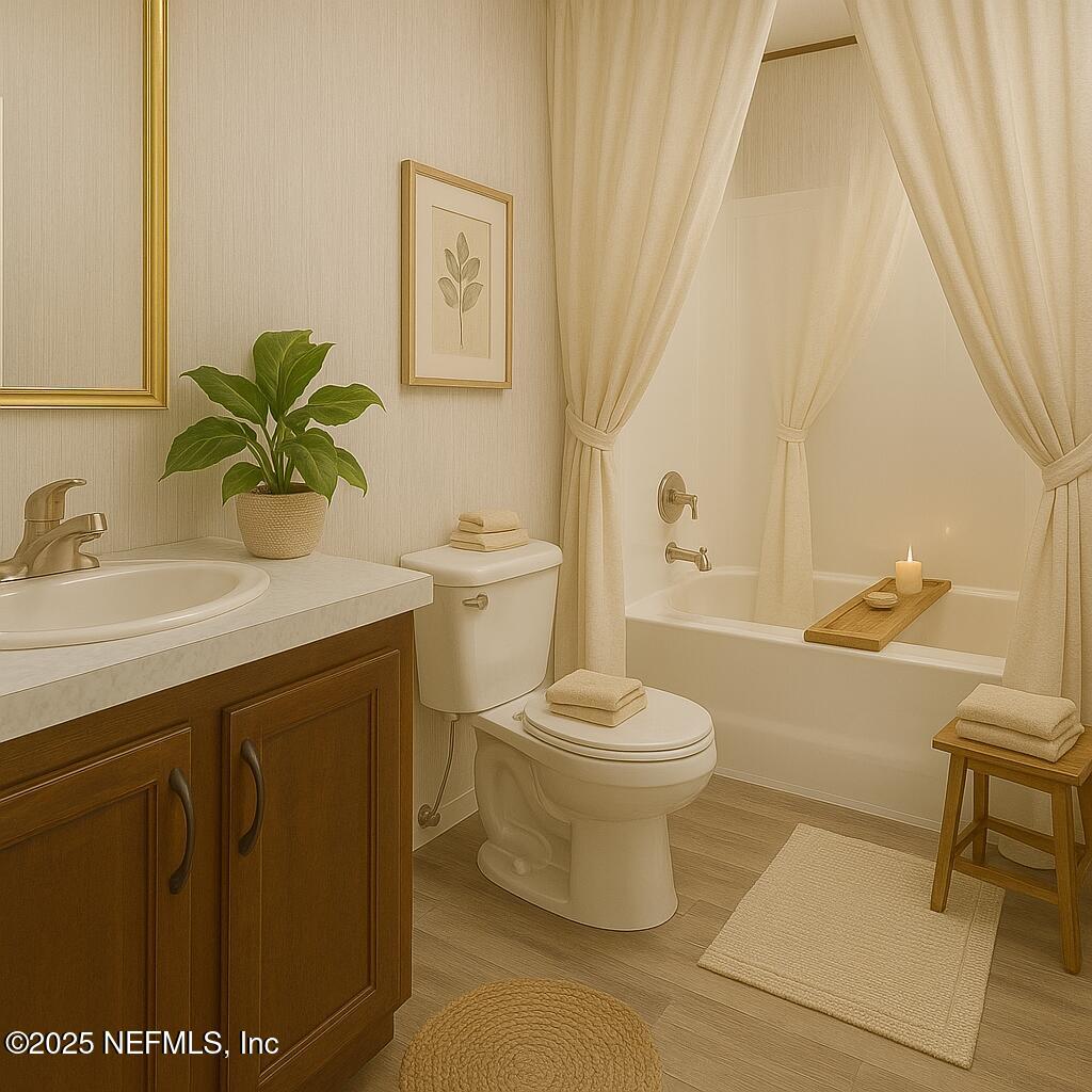 1001 Shell Street Welaka, FL 32193 - Photo 20 of 28 a bathroom with a sink a toilet and a bathtub
