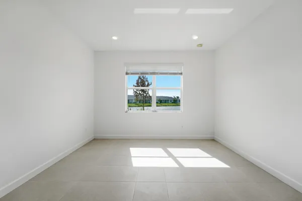 an empty room with a window