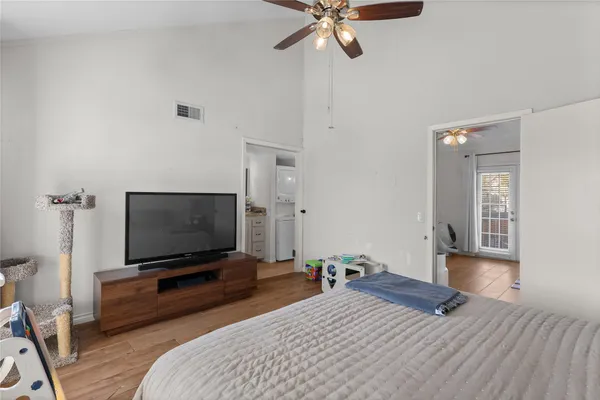 a bathroom with a granite countertop sink vanity and a mirror