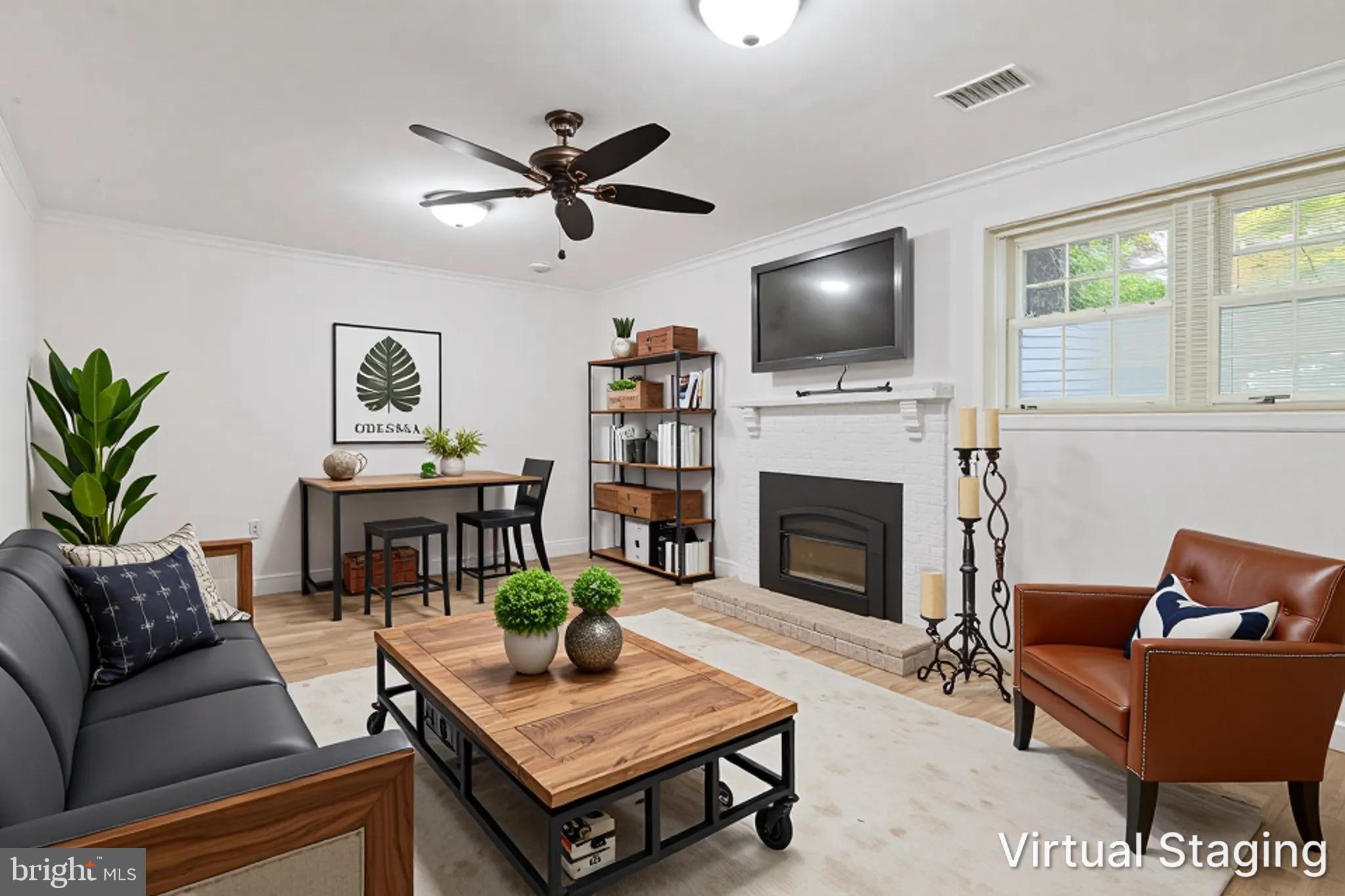 7422 Timberock Road Falls Church, VA 22043 - Photo 32 of 48 Finished Lower Level Recreation Room w/Fireplace