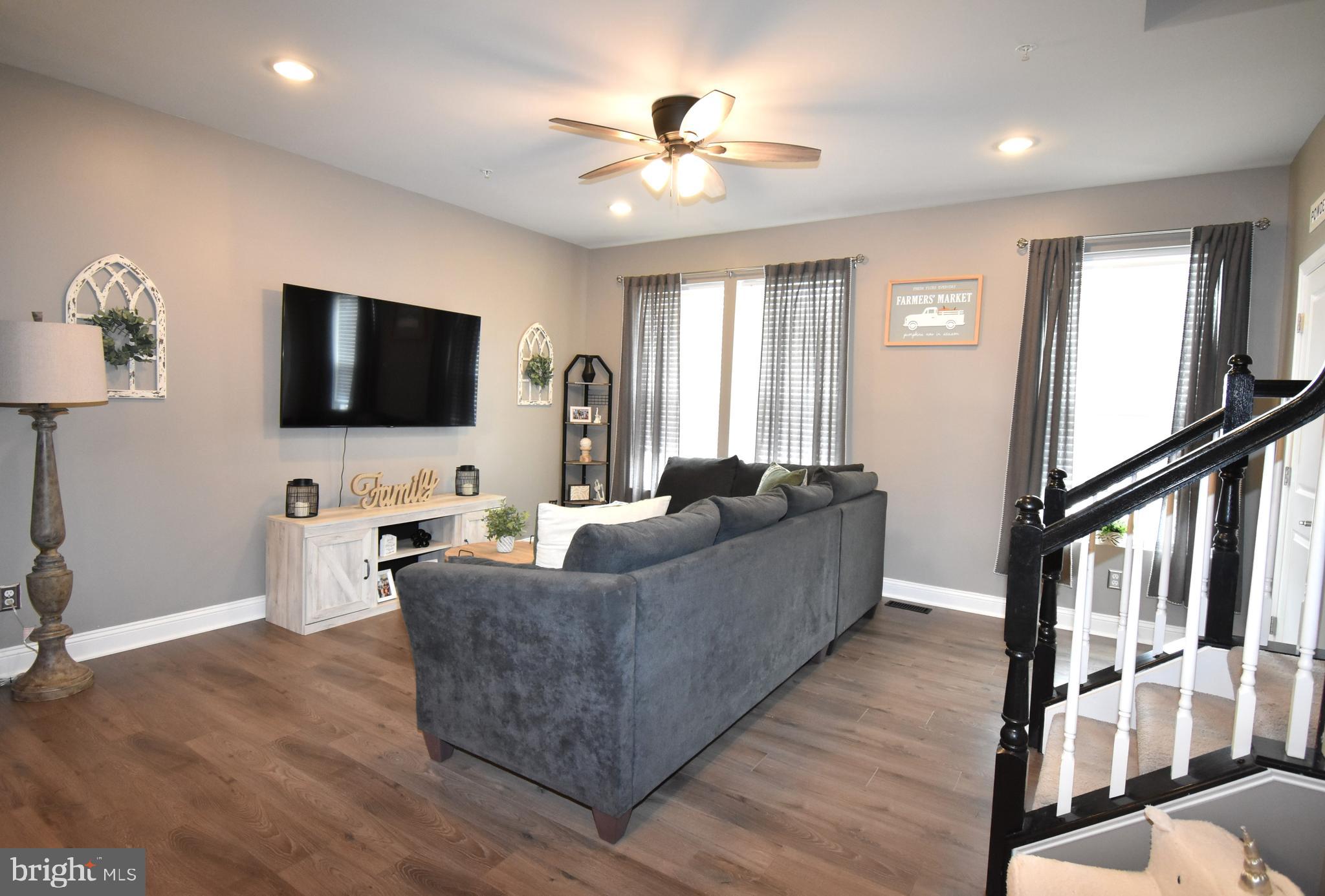 1252 Fenwick Road Aberdeen, MD 21001 - Photo 8 of 38 Living Room w/Recessed Lighting and Ceiling Fan