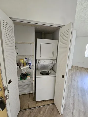 a utility room with a washer and dryer