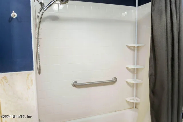 a bathroom with a shower