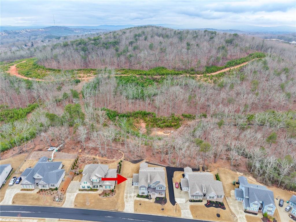 265 Fountain Oak Way Canton, GA 30114 - Photo 52 of 59 an aerial view of a house with a yard and lake view