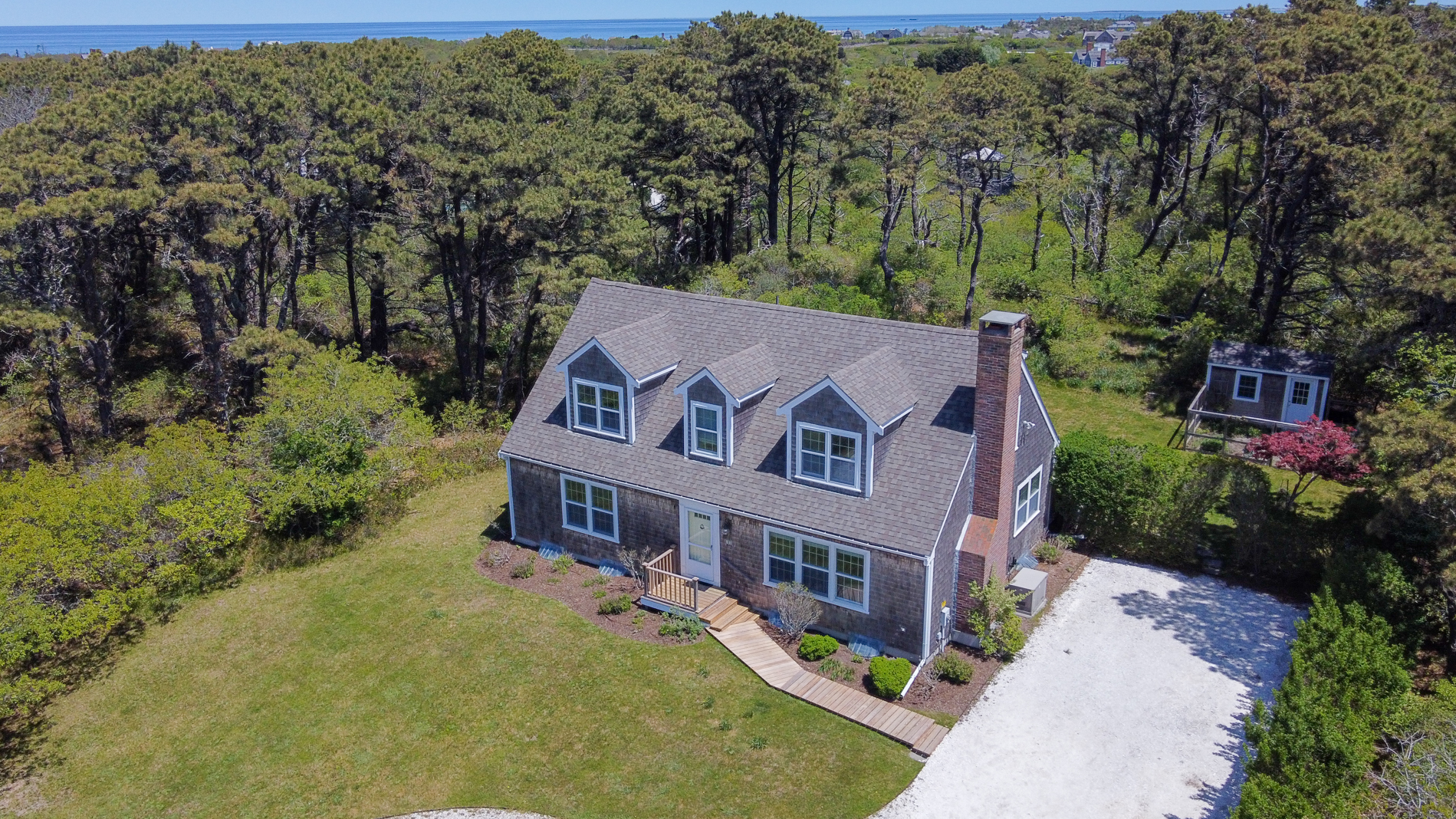 15 Swift Rock Road Nantucket, MA 02554 - Photo 4 of 32 an aerial view of a house