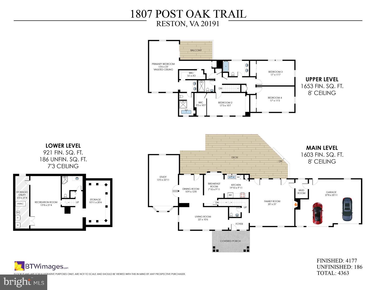 1807 Post Oak Trail Reston, VA 20191 - Photo 76 of 79 1807 Post Oak Trail Full Floor Plan.