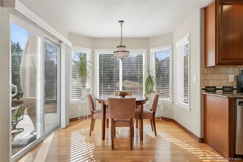 a dining room with furniture window wooden floor
