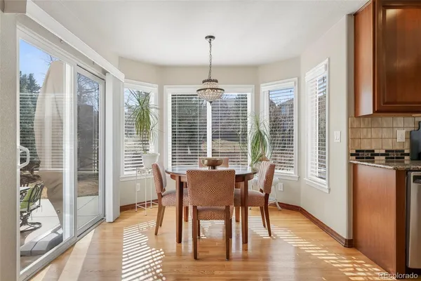 a dining room with furniture window wooden floor