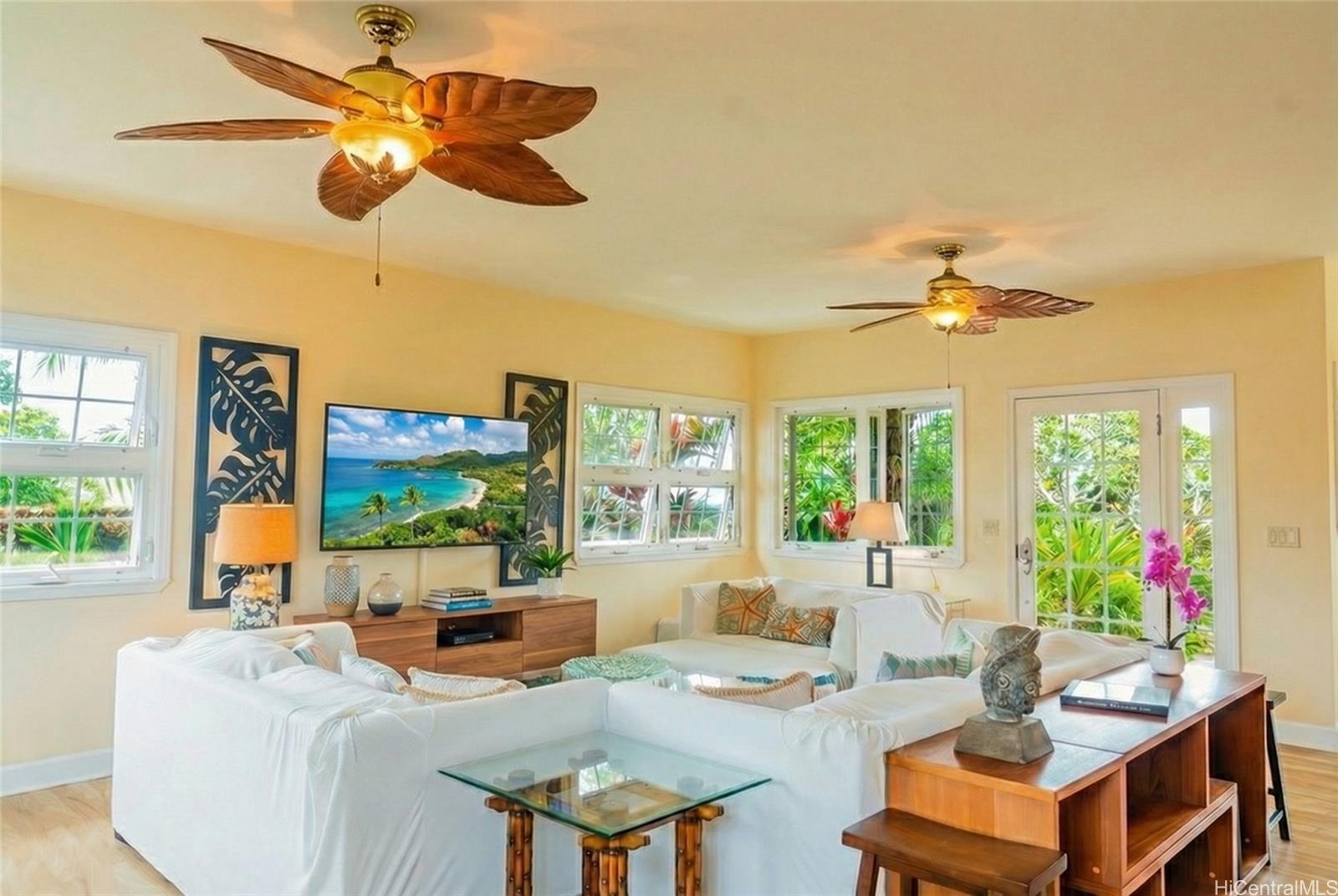4026 Harding Avenue Honolulu, HI 96816 - Photo 6 of 18 a living room with fireplace furniture and a large window