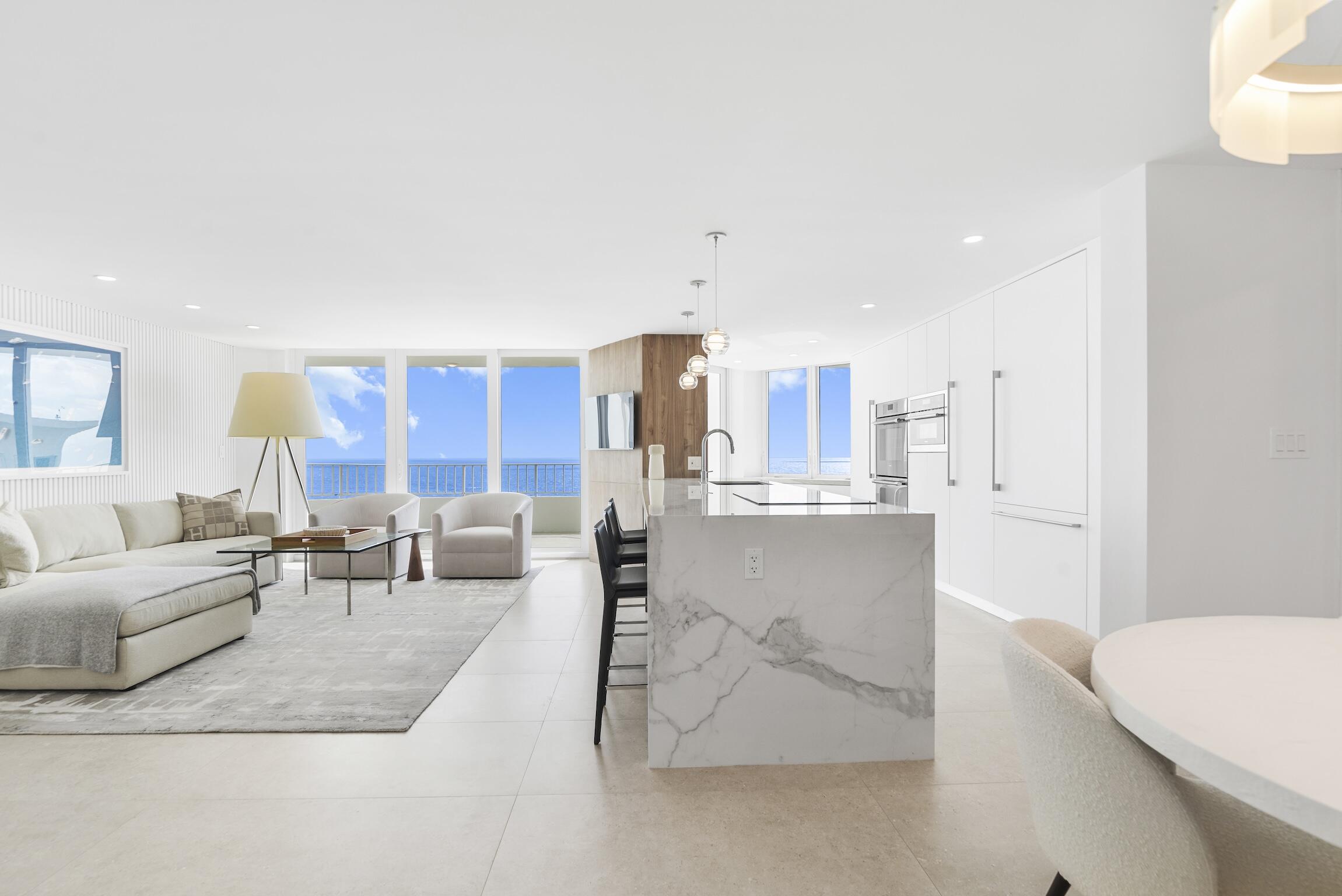 500 South Ocean Boulevard, Unit PH6 Boca Raton, FL 33432 - Photo 3 of 44 Living Room / Kitchen