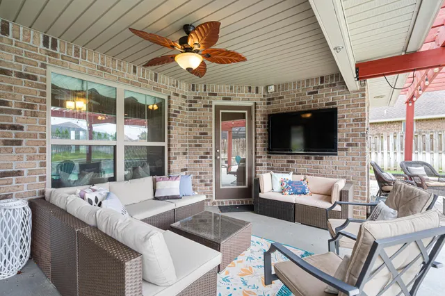 a view of living room with balcony
