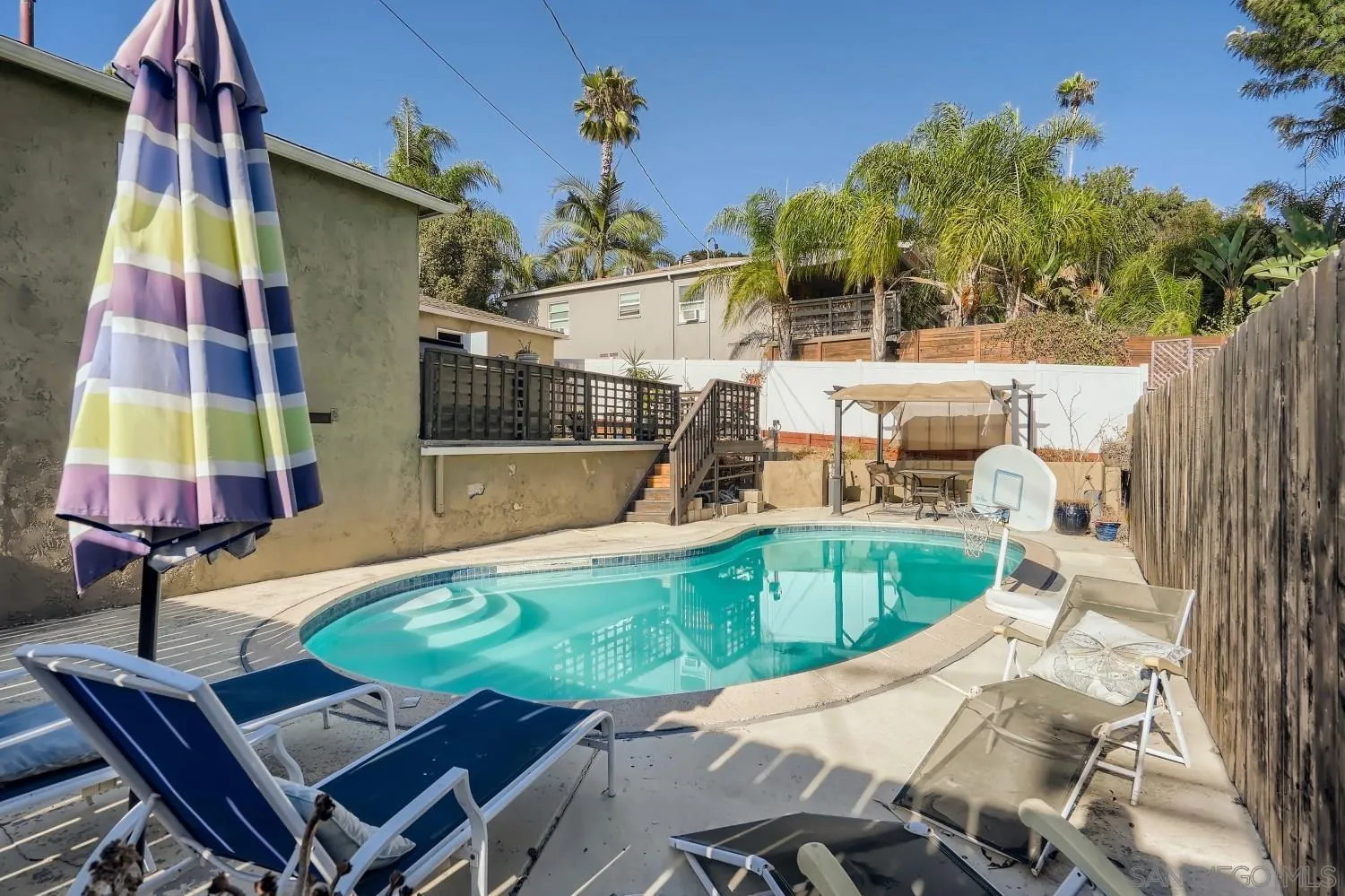 4817 Maple Avenue La Mesa, CA 91942 - Photo 30 of 31 a view of backyard with swimming pool and seating