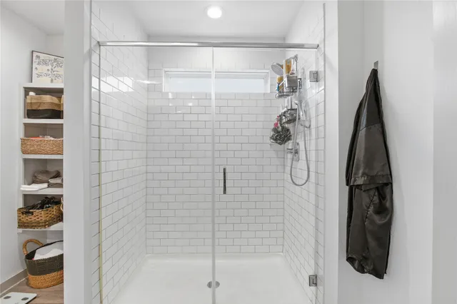 a bathroom with a shower