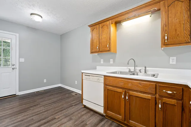 a view of a kitchen from the center