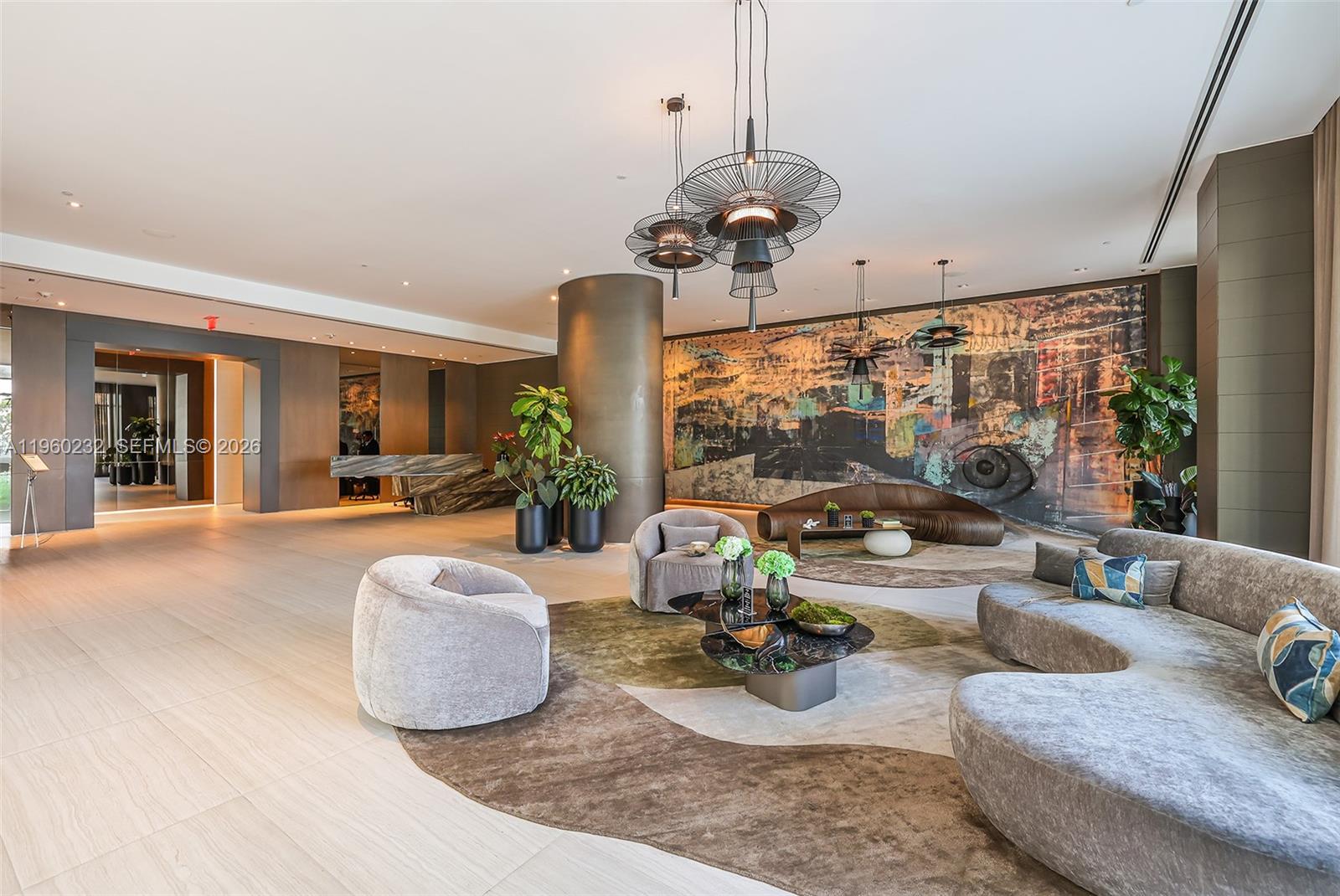 460 Northeast 28th Street, Unit 704 Miami, FL 33137 - Photo 42 of 53 a view of a livingroom with furniture and floor to ceiling window