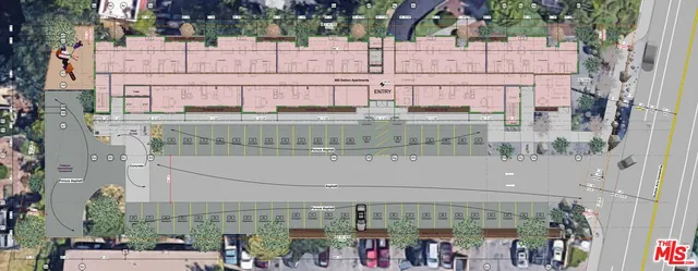 a view of building with glass windows