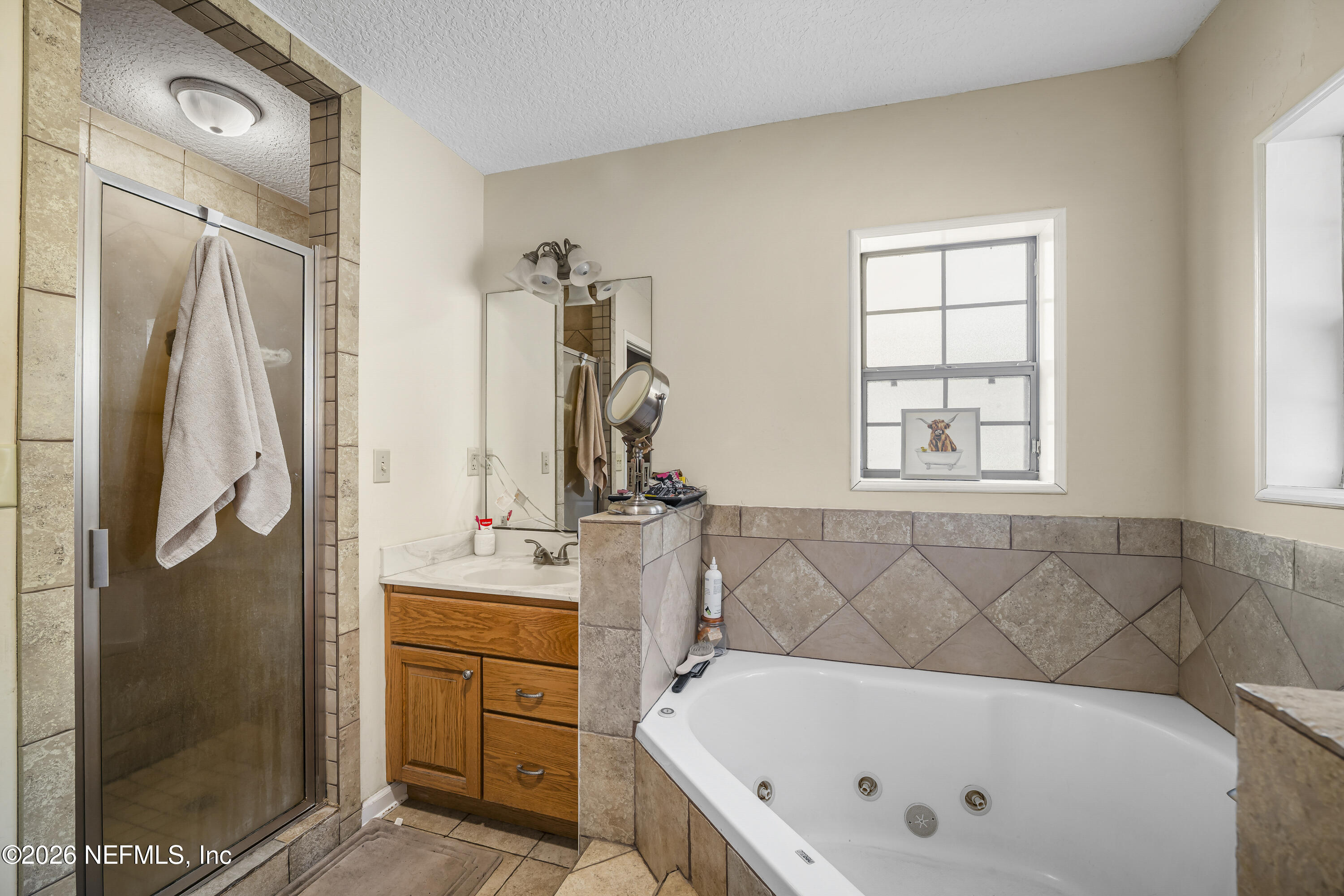 1725 Davidson Farm Road Jacksonville, FL 32218 - Photo 36 of 55 a bathroom with a tub a sink and a window