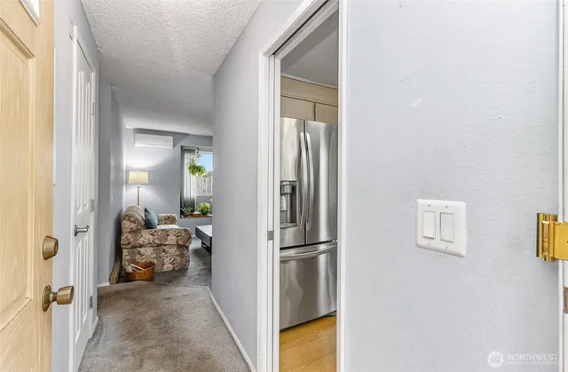 a view of a livingroom with a bedroom