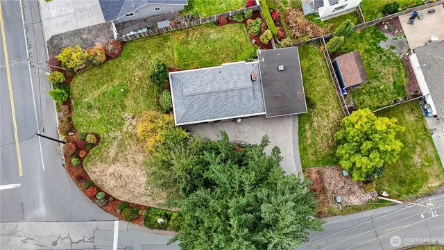 an aerial view of a house