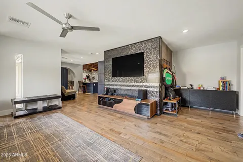 a living room with lots of furniture and a couch