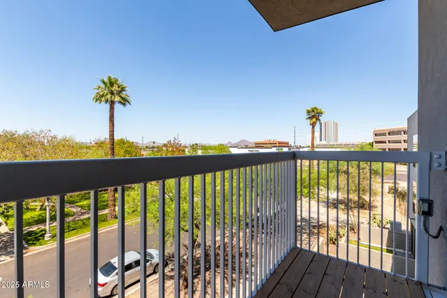 a view of a city with tall buildings