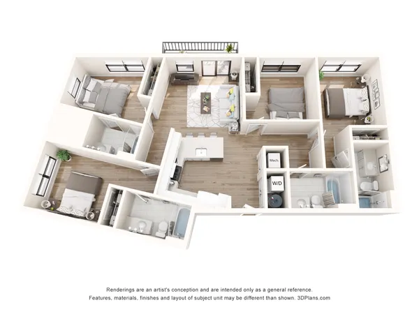 an aerial view of a house with a yard sitting space
