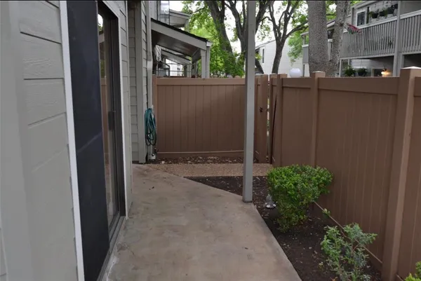 a view of a wooden door