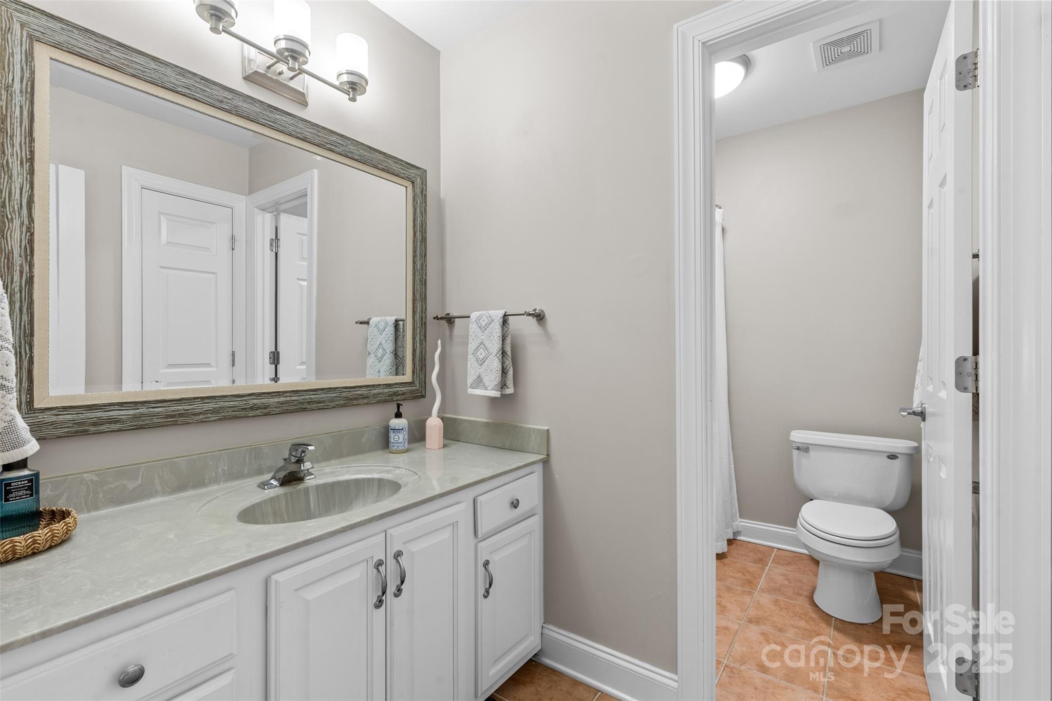 1108 Blowing Rock Cove Fort Mill, SC 29708 - Photo 27 of 43 a bathroom with a toilet sink and mirror
