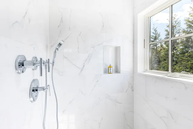 a bathroom with a shower