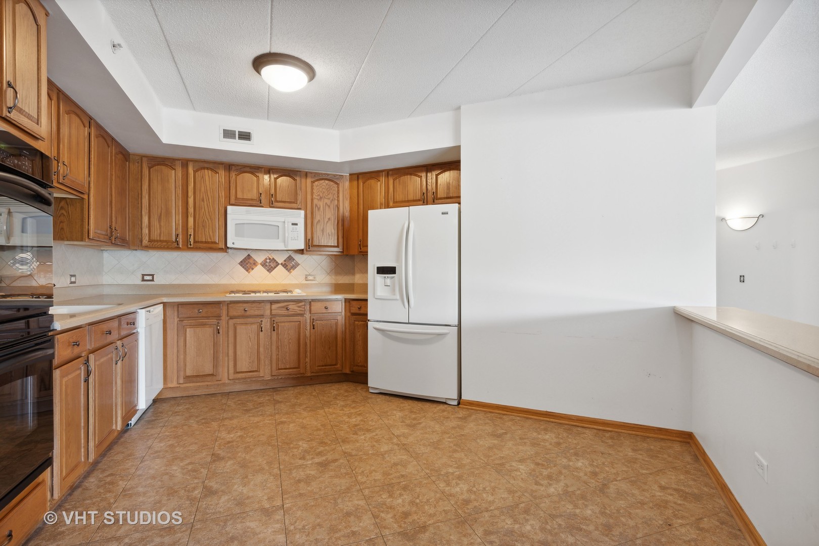 201 West Brush Hill Road, Unit 102 Elmhurst, IL 60126 - Photo 9 of 18 a kitchen with a refrigerator sink stove and cabinets