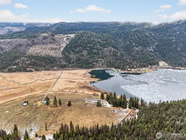 a view of ocean and mountain
