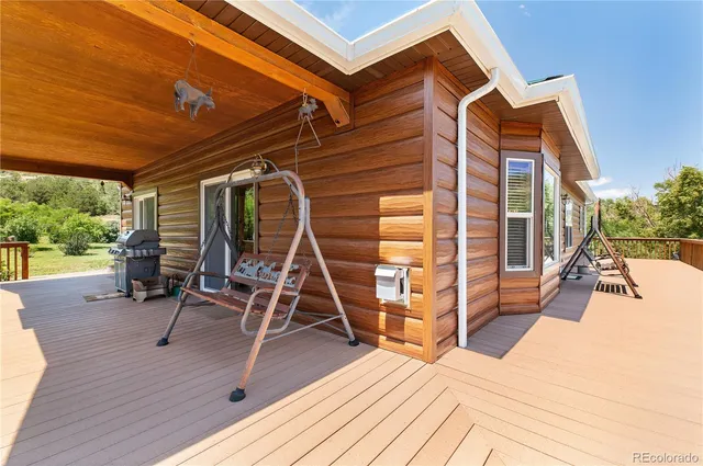 a building outdoor space with patio furniture