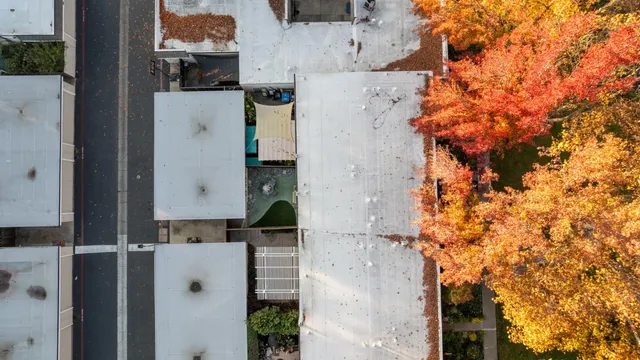 an aerial view of a city