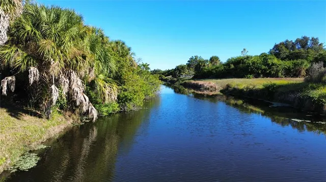 a view of a lake with houses