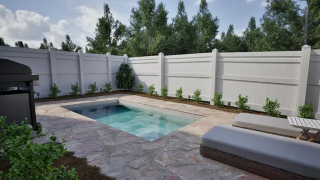 a view of a backyard with a small cabin