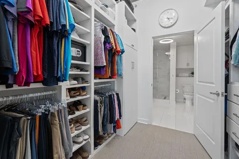 a view of a walk in closet