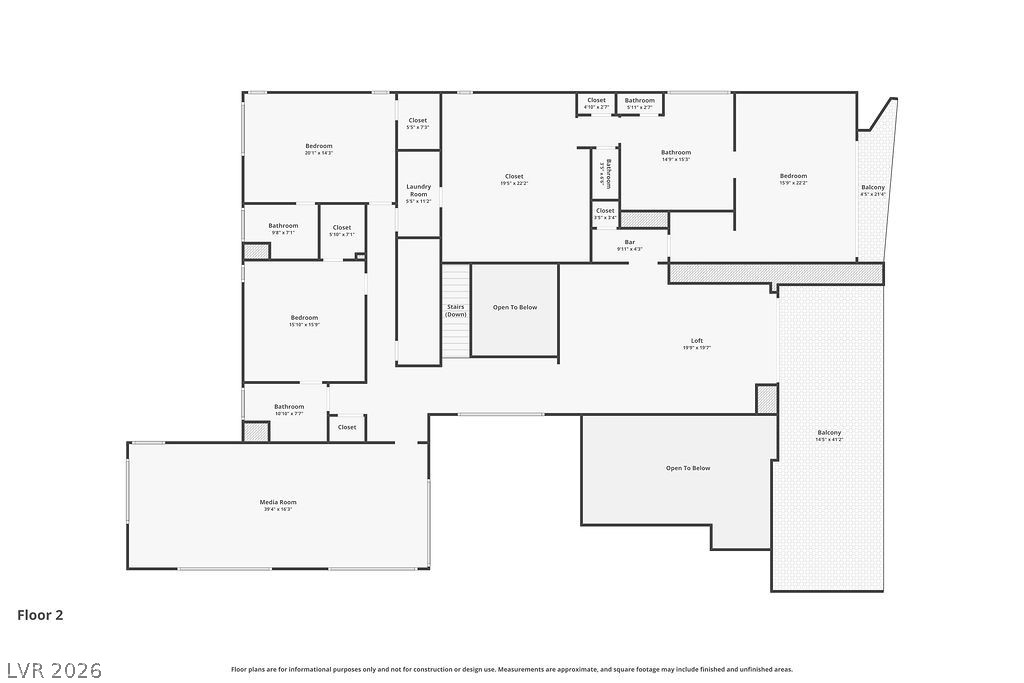 1456 Solitude Ridge Drive Henderson, NV 89012 - Photo 16 of 94 Second Floor with Primary Suite, 2 Guestrooms, Lounge & Theatre