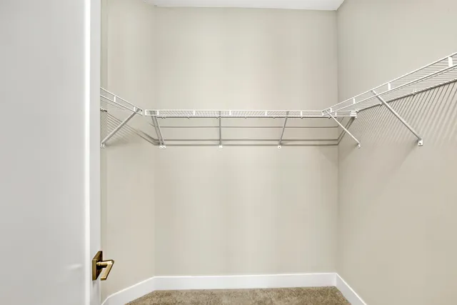 a view of small space with racks on the wall