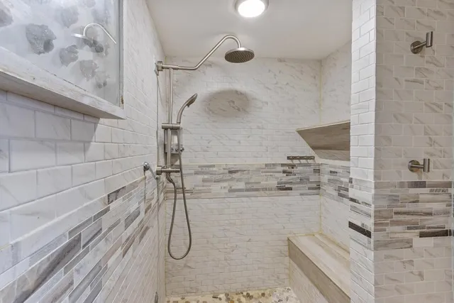 a bathroom with a shower