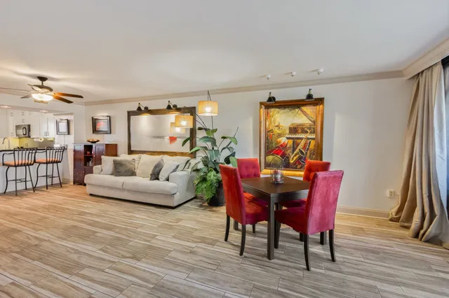 a view of a livingroom and dining room