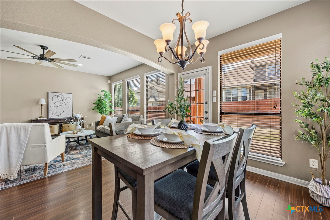 3306 Castleton Drive Killeen, TX 76542 - Photo 13 of 39 a view of a dining room with furniture window and wooden floor