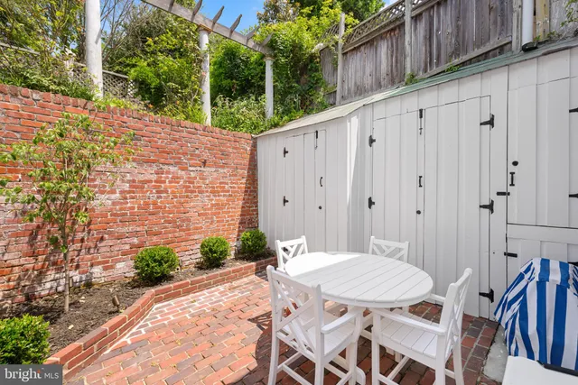 a view of outdoor seating space