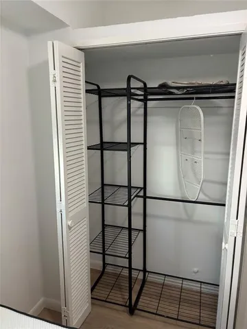 a close view of a closet
