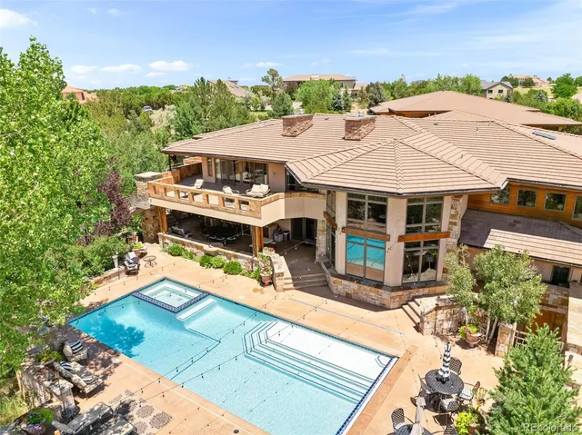 a view of a lake with a yard