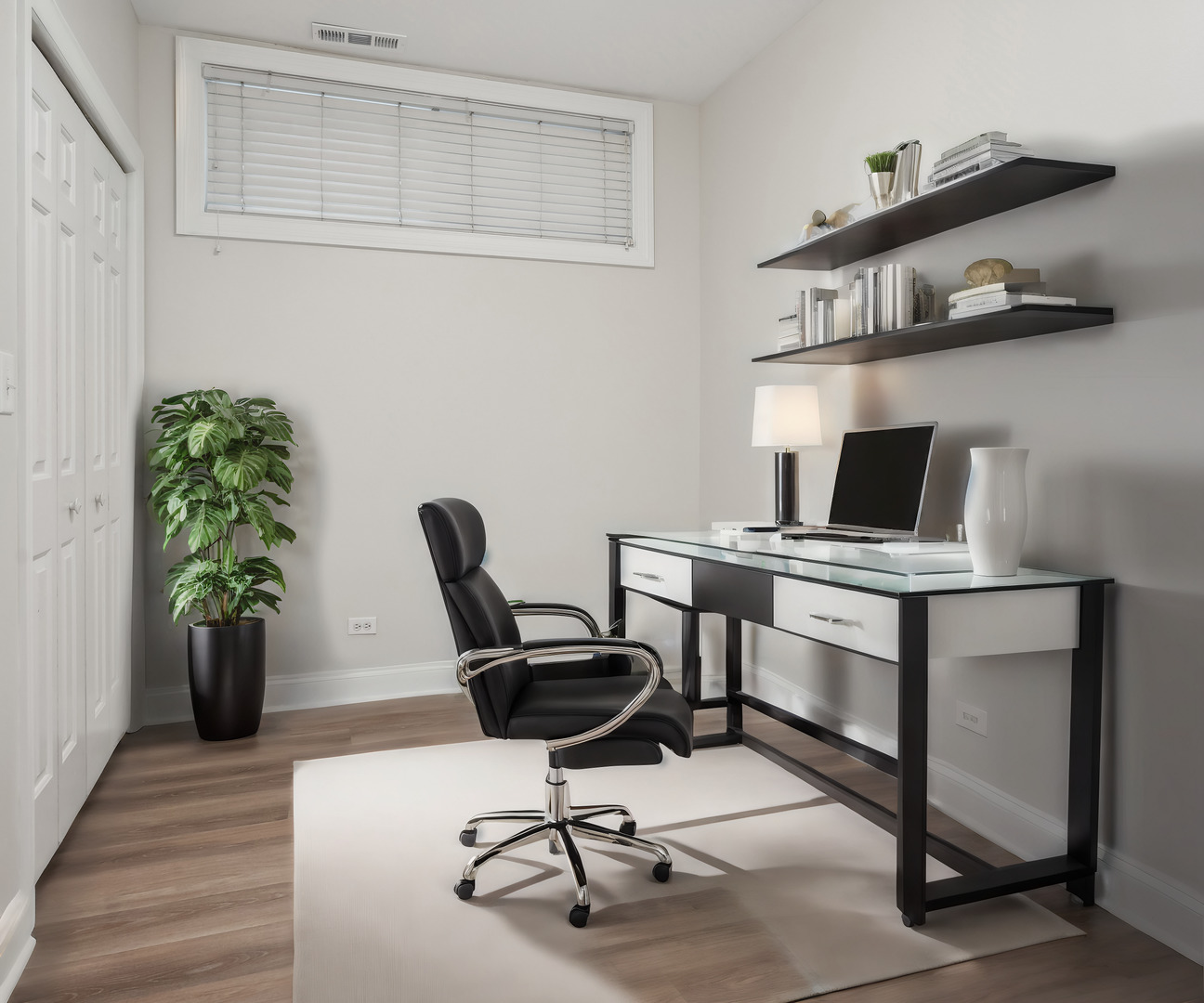 116 South Bell Avenue, Unit 1 Chicago, IL 60612 - Photo 24 of 30 a workspace with furniture and wooden floor