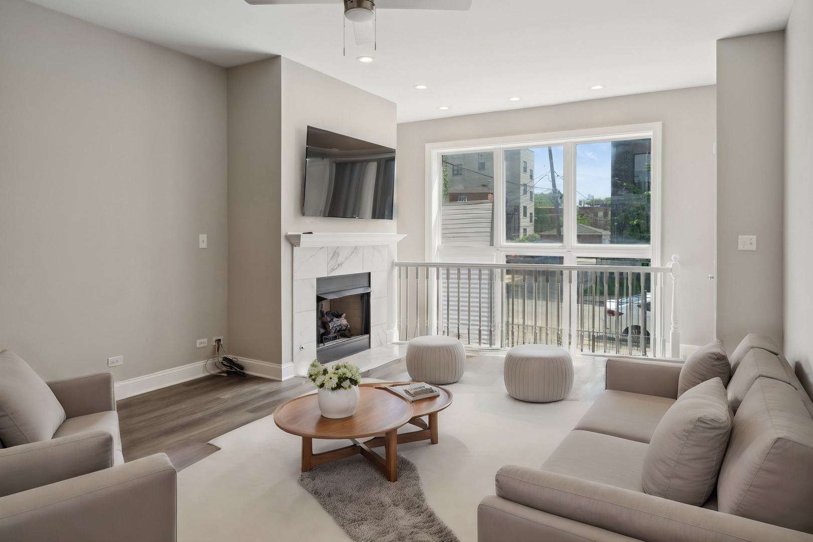 116 South Bell Avenue, Unit 1 Chicago, IL 60612 - Photo 9 of 30 a living room with furniture and a fireplace