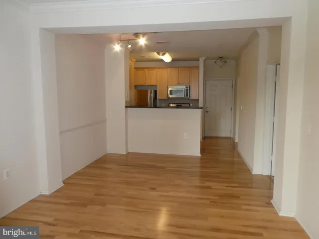 a view of a kitchen from the hallway