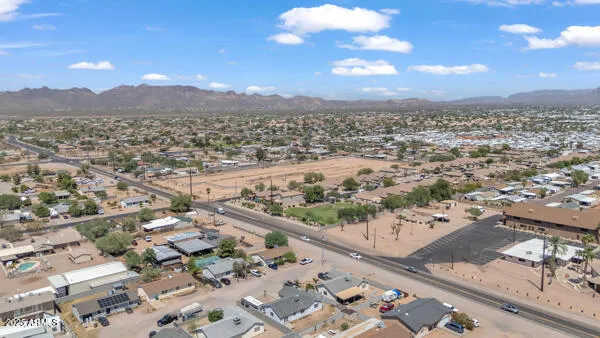an aerial view of a city